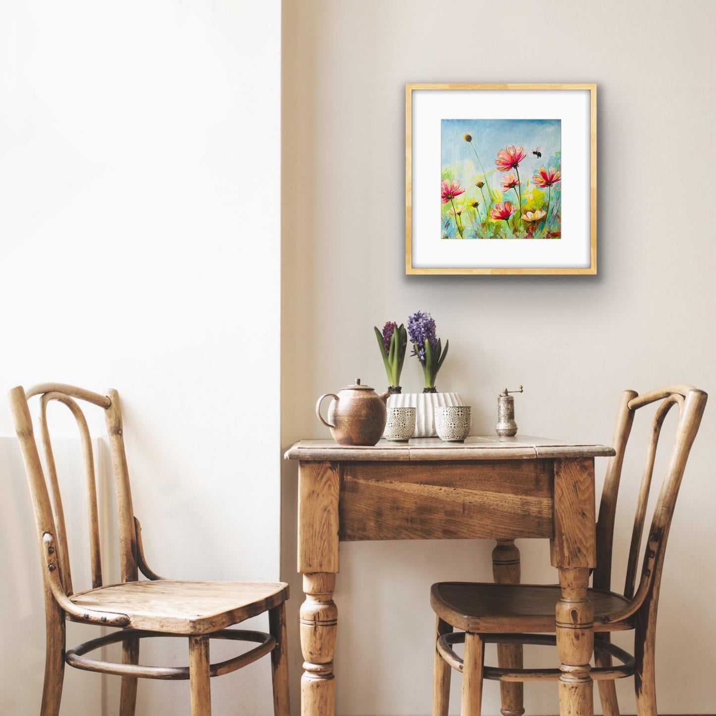 Flowers and Bee #1 Fine Art Print