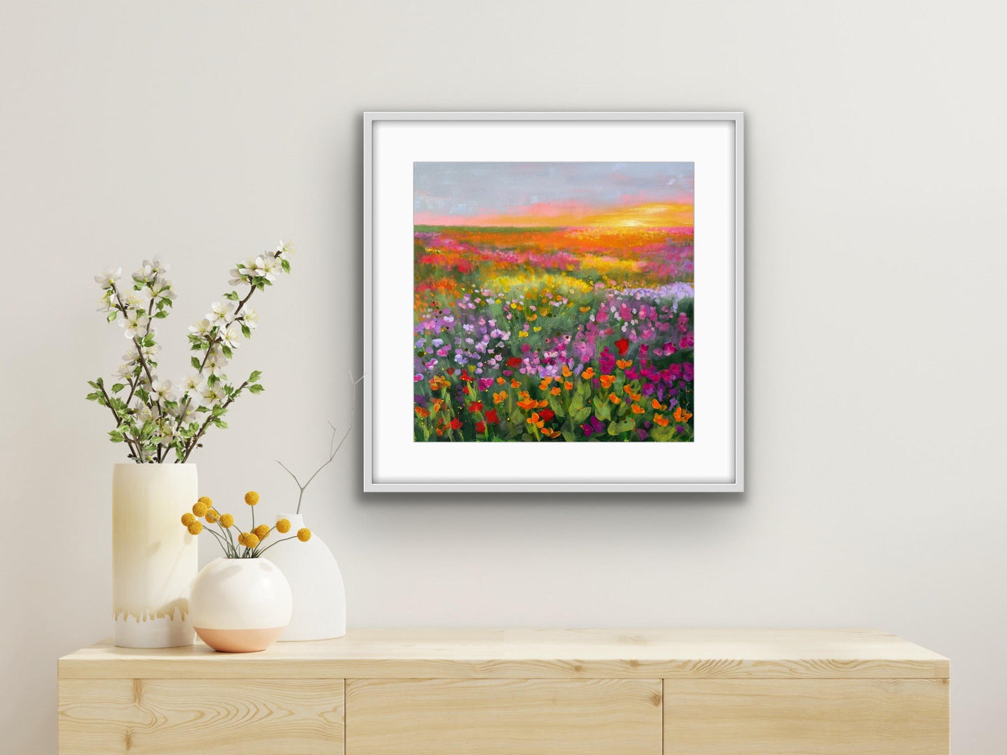 "Flower Fields" Square Fine Art Print